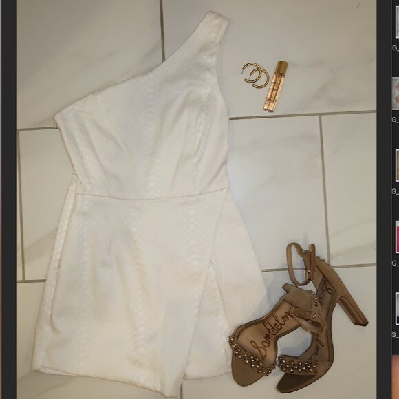 DO + BE White Croc Pattern Off-Shoulder Romper - Picture 1 of 1